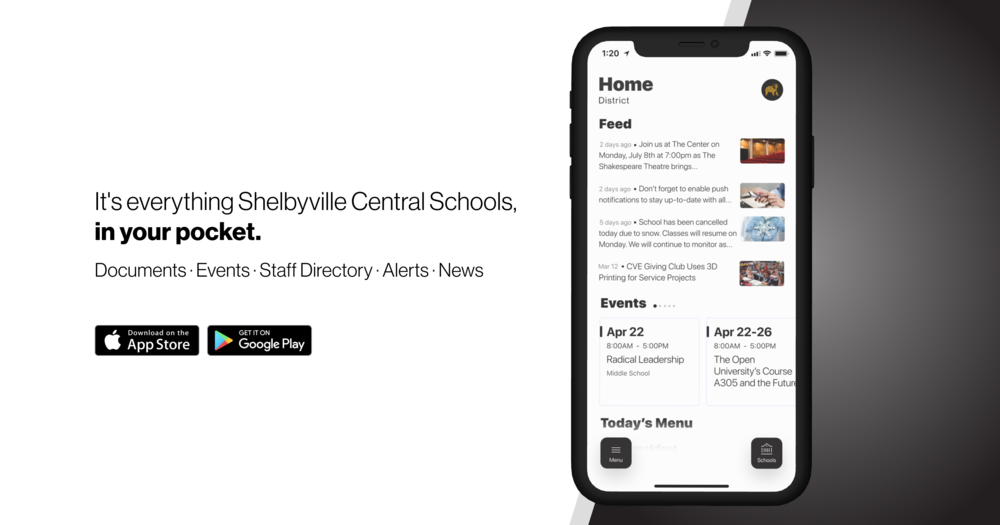 It's everyting Shelbyville Central Schools, in your pocket.  Documents. Events. Staff Directory. Alerts. News.
