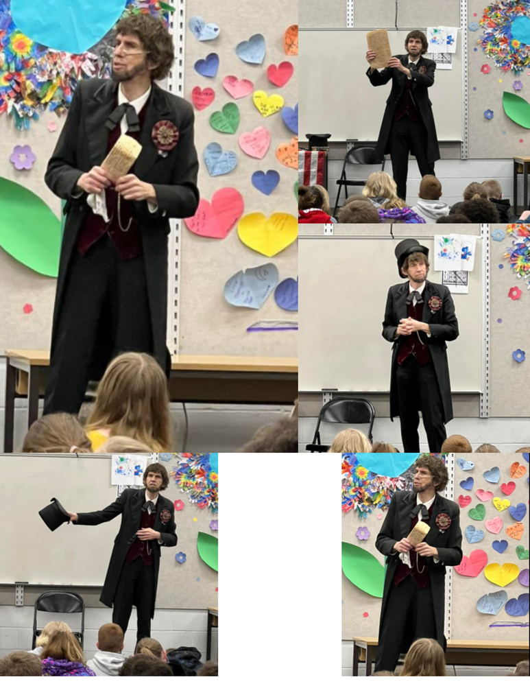 Our Fourth Graders had a wonderful guest speaker today, Abraham Lincoln, from Famous Hoosier Inc.