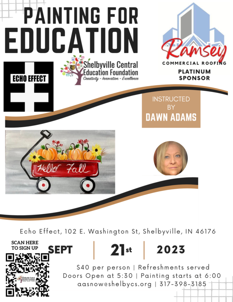 Painting For Education Event September 21, 2023 $40 per person Sign up here:  https://forms.gle/n2oBQAWim29gtEiP8